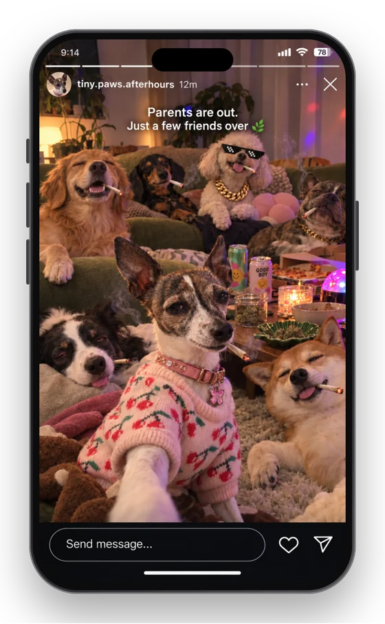 AI first draft: party scene